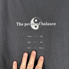 Vintage 90s Fruit of the Loom Yin-Yang T-Shirt Mens XL Black USA Single Stitch