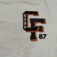 Vintage 80s Made In USA CF Band Ringer T Shirt Size L White Single Stitch Tiger