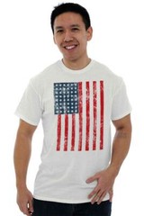 Vintage Distressed United States USA Flag Womens or Mens Crewneck T Shirt Tee