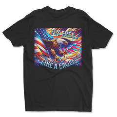 Custom T-Shirt,Fly Free,eagle Dtf Print On Next Level T-Shirt unisex Soft Cotton