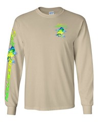 Salt Addiction Saltwater Dolphin Fishing Long Sleeve T Shirt Mahi Mahi Cotton