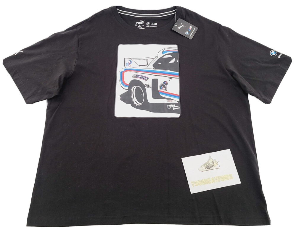 Puma BMW MMS Statement Graphic Logo T-Shirt Tee Black Men’s Size 2XL XXL NWT