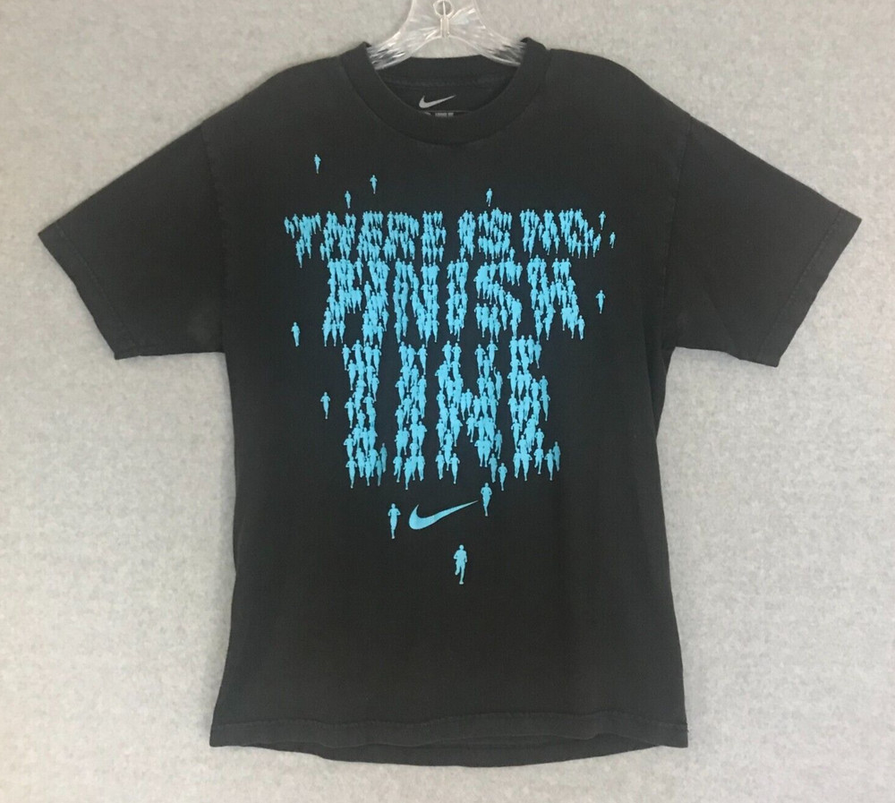 NIke “There is No Finish Line” T-Shirt Mens Medium Black Short Sleeve Loose Fit