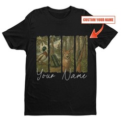 Custom Name Vintage Hunting Season Unisex T-shirt | Father’s Day Hunting Gifts