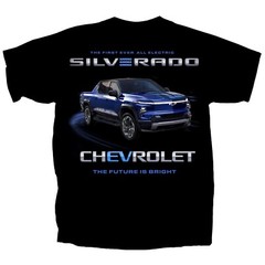 Joe Blow T’s Chevy Silverado EV RST Black T-Shirt All Electric Future Is Bright