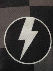 ACDC High Voltage Soccer Style Jersey Checkered V-neck Size XL Charcoal Black