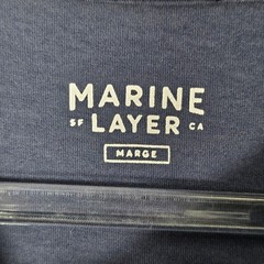 Marine Layer Men Large T-Shirt Short Sleeve Navy Blue Sunset Cotton Tencel