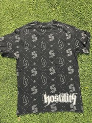 Vintage 90s Hostility All Over Print Graphic T-Shirt