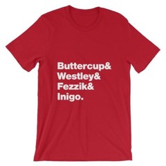 Princess Bride T-Shirt. Black, White, Gray or Red Soft Cotton Movie Tee.