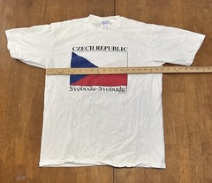 Vintage Czech Republic Flag T Shirt Large Freedom Single Stitch