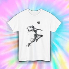 Volleyball Girl Shirt Female Athlete Jump Serve Action Sports Tee S-5XL