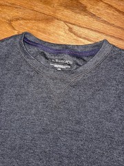 G.H. Bass Men’s Waffle Knit Thermal Shirt Large Black Long Sleeve Crewneck EUC