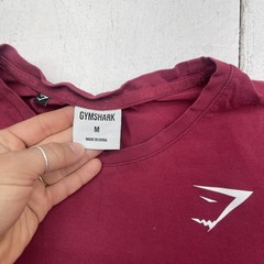 Gymshark Shirt Mens Medium Red Logo Tee Stretch Slim Fit Training Crewneck
