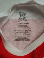Where’s Waldo Binoculars Costume Shirt Mens XL Striped DreamWorks Nerdy Kidcore