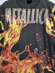 Vintage Distressed Metallica Mens short 2XL Black 1995 Lava AOP Graphic Band Tee