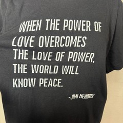 Jimi Hendrix Quote Graphic Tee Bella Canvas Black Classic Rock T-Shirt Size L⁠