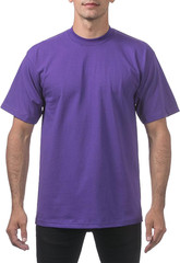 Pro Club Men’s Heavyweight T-Shirt Crew Neck Plain Blank Short Sleeve Tee All Si