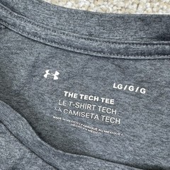 Under Armour The Tech Tee Shirt Mens Size Large Gray Short Sleeve Raglan 1326413