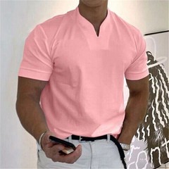 Men Sports Short Sleeve Solid Loose Casual Linen Shirts Shirt Blouse Tops Summer