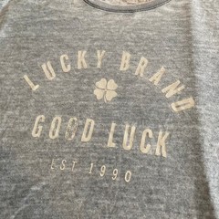 Lucky Brand T-Shirt Mens M Gray Venice Burnout Graphic Tee Good Luck Distressed