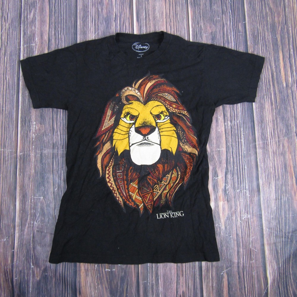 Disney Lion King Shirt Mens Small Black Simba Graphic Tee Movie Cartoon Classic