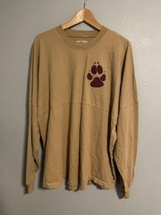 Spirit Jersey Shirt Mens XL Beige Texas Great Wolf Lodge Long Sleeve Paw Print