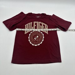 Tommy Hilfiger T-shirt Long Sleeve Youth Boy S 8-10 Burgundy Graphic Print.13961