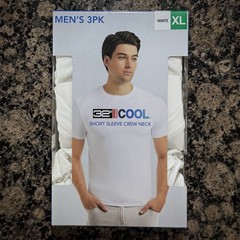 32 Degrees Cool Short Sleeve Crew Neck T Shirt 3 Pack Men Size Extra Large White