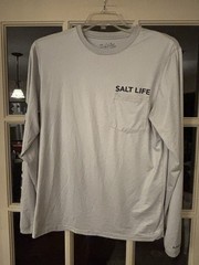 Salt Life long sleeve pocket tee size small. 88/12 poly/spandex. EUC.