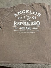 Angelo’s Espresso Brown Men’s Graphic Print Short Sleeve Crew Neck T-Shirt