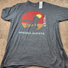 Disney The Lion King Hakuna Matata Simba Graphic Tee Charcoal Heather Mens L NEW