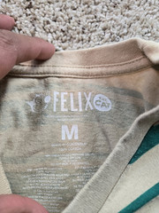 Felix The Cat T Shirt Mens Medium Green Striped Short Sleeve Cotton Graphic