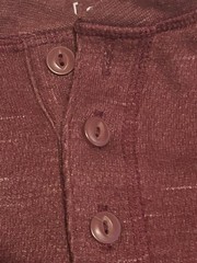 George 3 henley Button shirt Red Long Sleeve Large