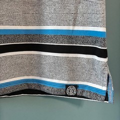 Denim & Rivets Men’s XL Striped Short Sleeve Shirt Black Yoke 2 Button Placket