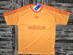 NEW MEN’S ADIDAS ORIGINALS TREFOIL POLY TEE SHIRT ~SIZE LARGE #JP1027 ORANGE