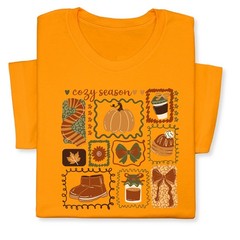 Cozy Season Fall T-Shirt, Autumn Coffee Pumpkin Graphic Tee Gift