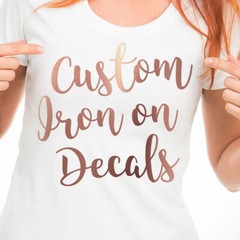 DIY Iron on Decal T-shirt Custom Heat Transfers Personalised Text Lot Printing