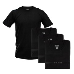 Golberg Men’s 100% Tagless Cotton Crewneck Undershirt – White or Black (3 Pack)