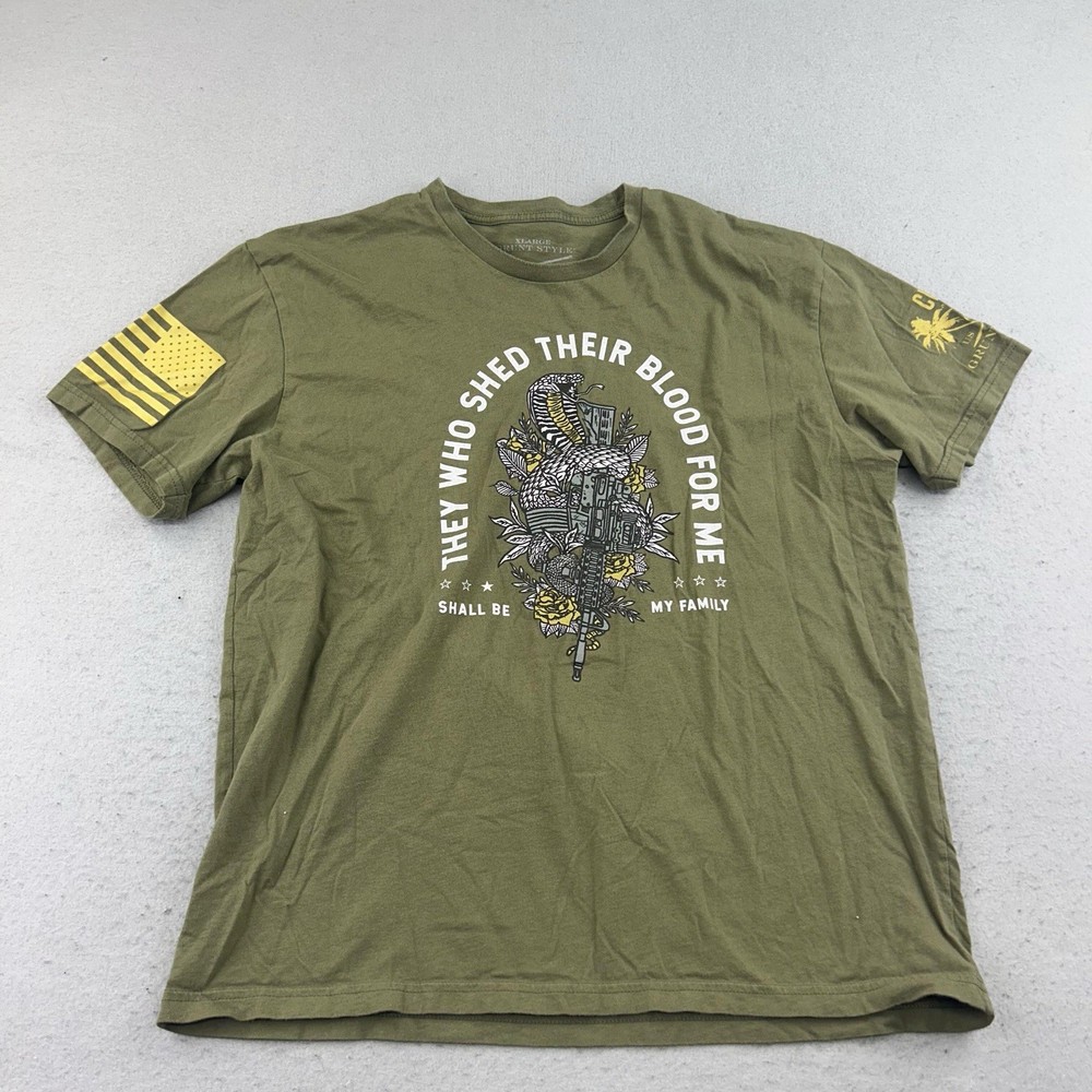 Grunt Style Shirt Mens XL Green Cotton Short Sleeves Crew Neck Tee