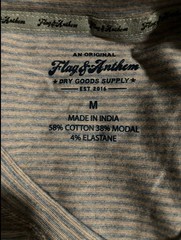Flag & Anthem Men’s Taupe Horizontal Grey Striped Short Sleeve T-Shirt Medium