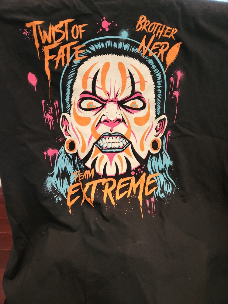 WWE Slam Crate Jeff Hardy Brother Nero Team Extreme Black T Shirt Size XXL 2XL