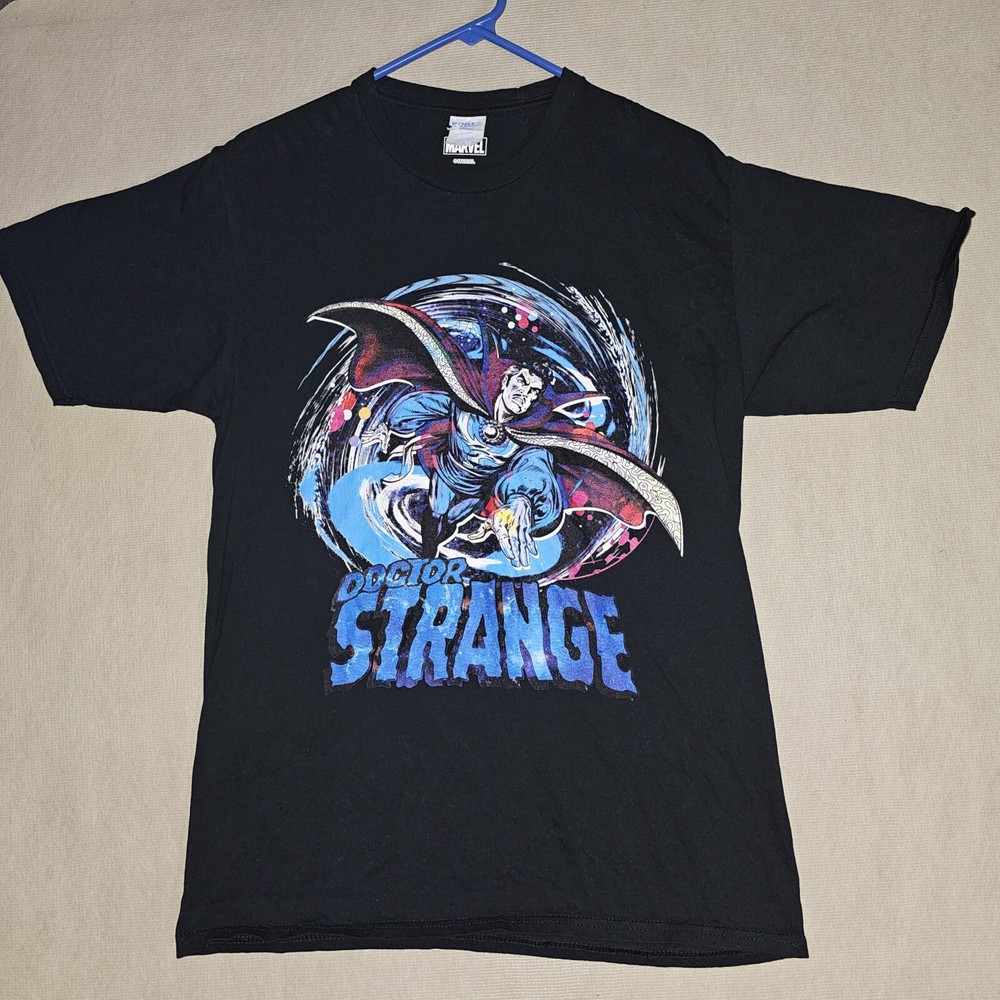 Marvel Realm Shift T-Shirt Doctor Strange Men’s Black Graphic Tee Size Medium