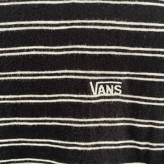 vans off the wall medium black tshirt stripped white soft material