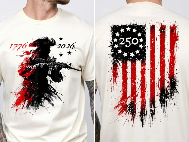 USA 250 Shirt, 1776 2026 Patriotic Shirt, Tactical American Flag Shirt