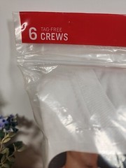 Mens White CREW Small T-Shirts moisture wick 100% Cotton 6 count