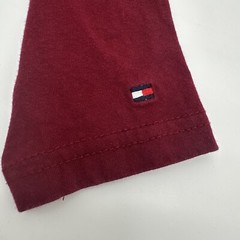 Tommy Hilfiger T-shirt Long Sleeve Youth Boy S 8-10 Burgundy Graphic Print.13961