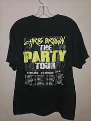 Chris Brown The Party Tour 2017 Large Mens Black Double-sided Graphic Logo Tee