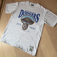 Vintage Brooklyn Dodgers Shirt XL Gray 90s MLB Baseball New York Jackie Robinson