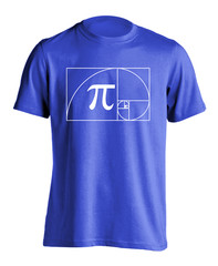 Golden Ratio Pi Math Graphic Tee Fibonacci Spiral Nature Physics Theme T-Shirt