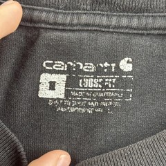 Carhartt Shirt Mens M Black Long Sleeve Loose Fit Logo Sleeve Workwear Tee K231